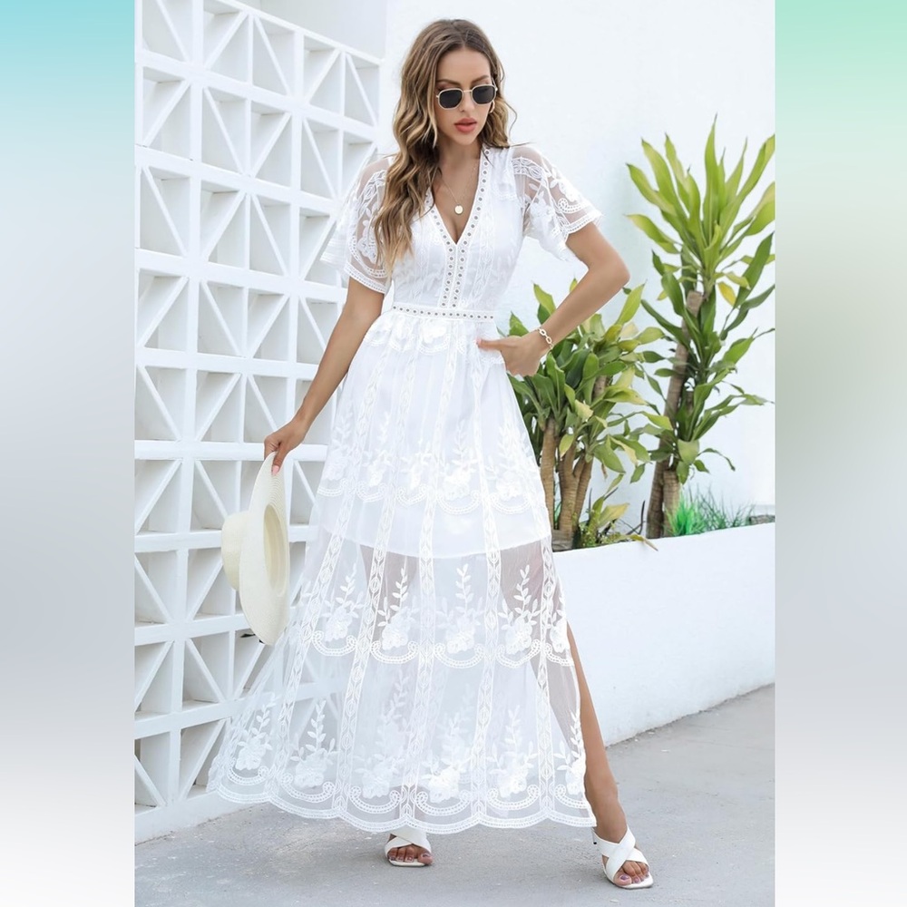 White lace dress size medium